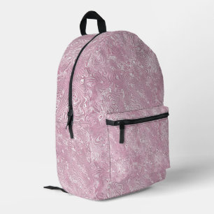 Mochila Impresa Patrón de moaré de seda jaspeada en rosa polvorien