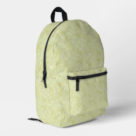Mochila Impresa Patrón de moire de seda enmarañado en amarillo lim