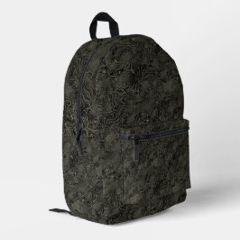 Mochila Impresa Patrón de moire de seda enmarañado en marrón camof