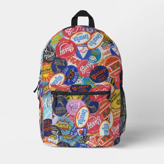 Mochila Impresa Patrón de montaje de Pegatina de frutas (Anverso)