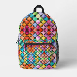 Mochila Impresa Patrón de mosaico del arco iris