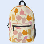 Mochila Impresa Patrón de Naranja rosa de la rosa del gato<br><div class="desc">Patrón de gato rosa,  naranja,  melocotón y gatito rubio. Arte original de Nic Squirrell.</div>