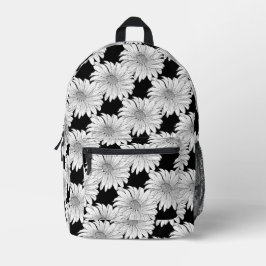 Mochila Impresa Patrón de naturaleza botánica de margarita