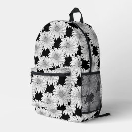 Mochila Impresa Patrón de naturaleza botánica de margarita