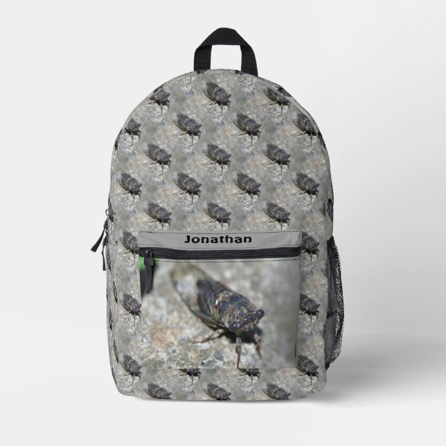 Mochila Impresa Patrón de naturaleza de fallos de Cicada Personali (Anverso)