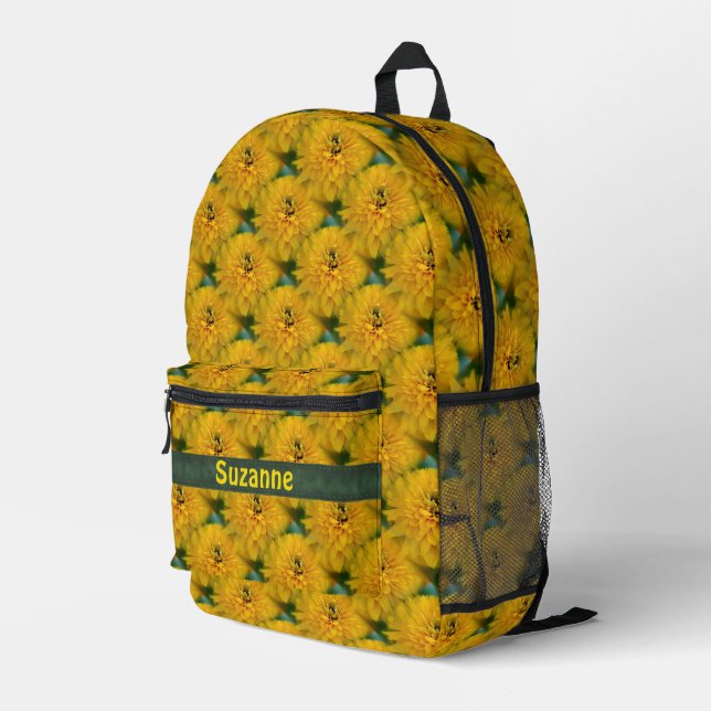 Mochila Impresa Patrón de naturaleza de la flor de margarita amari (Esquina derecha trasera )