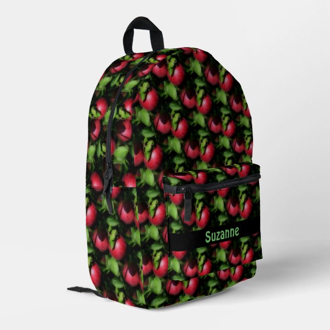 Mochila Impresa Patrón de naturaleza de las manzanas McIntosh pers (Esquina izquierda trasera)