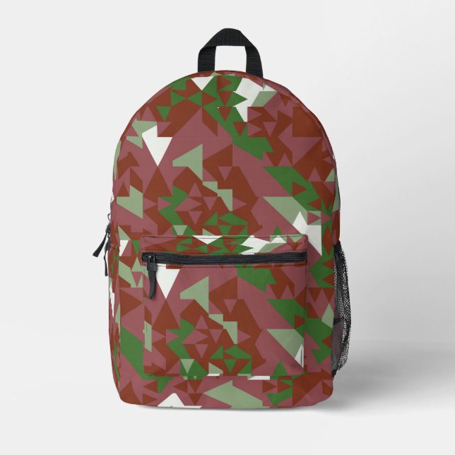 Mochila Impresa Patrón de Navidades geométricos eclécticos Mod Ret (Anverso)