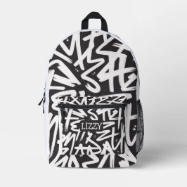 Mochila Impresa Patrón de nombre de grafiti personalizado — Urbano