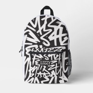 Mochila Impresa Patrón de nombre de grafiti personalizado — Urbano