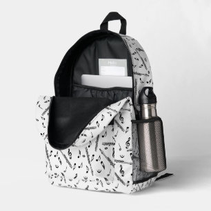 Mochila Impresa Patrón de Nota Musical de Piccolo