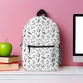 Mochila Impresa Patrón de notas musicales monográficas personaliza
