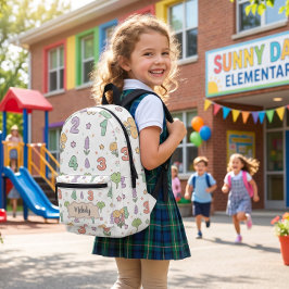 Mochila Impresa Patrón de números lindos para volver a la escuela