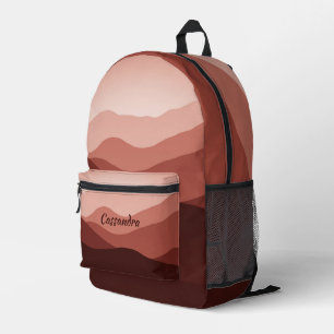 Mochila Impresa Patrón de ondas Naranja maroon Red Terracotta