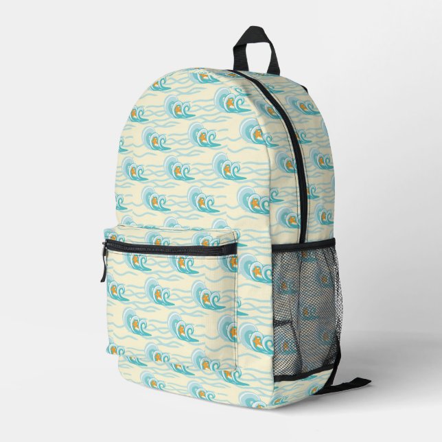 Mochila Impresa Patrón de ondas suaves (Esquina derecha trasera )