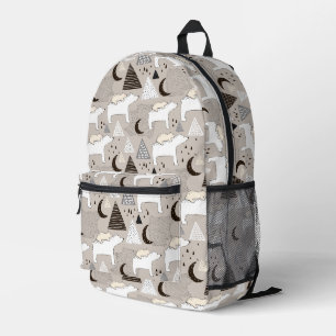 Mochila Impresa Patrón de oso de madera de Doodle Cuaderno