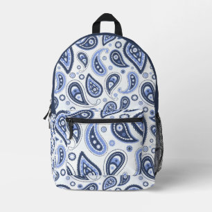 Mochila Impresa Patrón de Paisley Azul