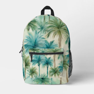 Mochila Impresa Patrón de palmeras verdes verdes verde azuladas