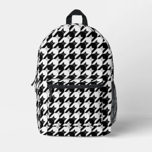 Mochila Impresa Patrón de patas de gallo negro y blanco