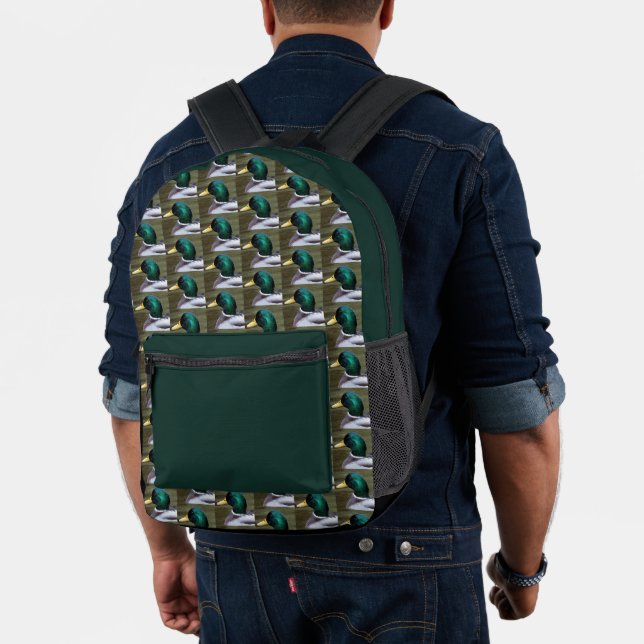 Mochila Impresa Patrón de pato mallard de cabeza verde (Insitu (Modelo))