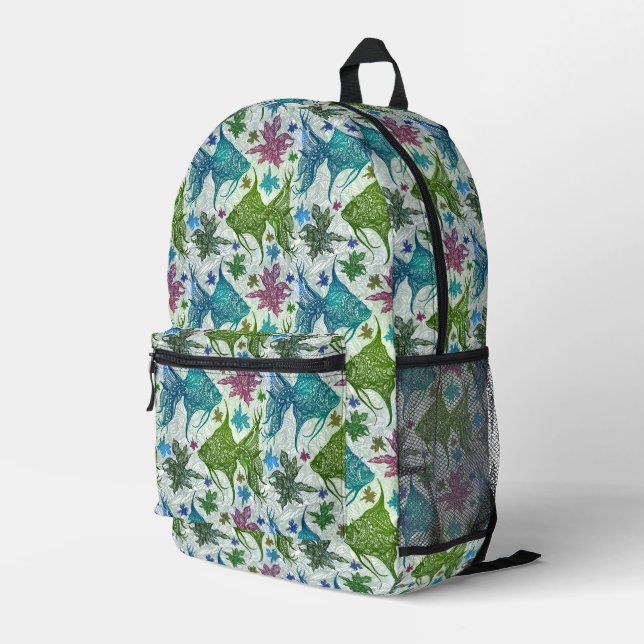 Mochila Impresa Patrón de peces de época (Esquina derecha trasera )