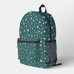 Mochila Impresa Patrón de perla en fondo azul teal transformador