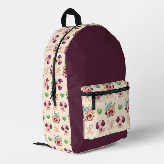 Mochila Impresa Patrón de perro adorable (Esquina izquierda trasera)