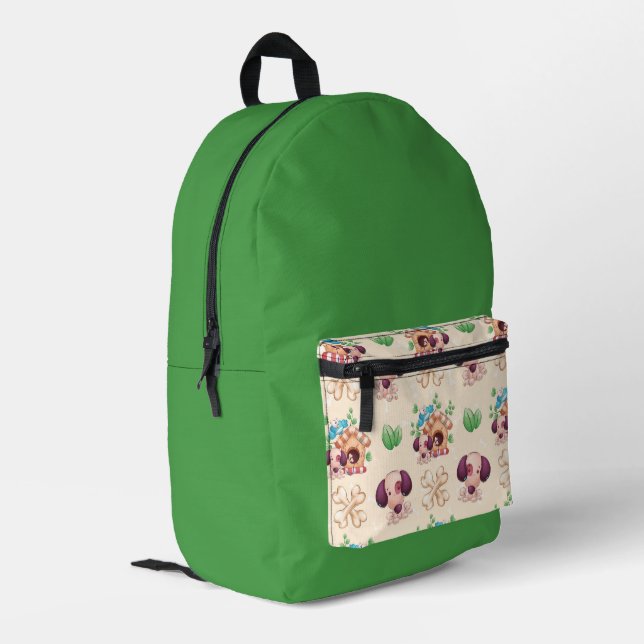 Mochila Impresa Patrón de perro adorable (Esquina izquierda trasera)
