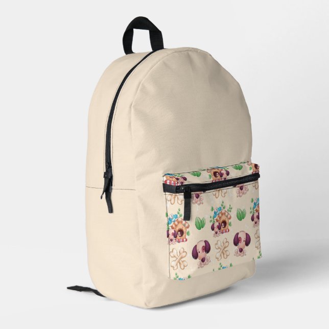 Mochila Impresa Patrón de perro adorable  (Esquina izquierda trasera)