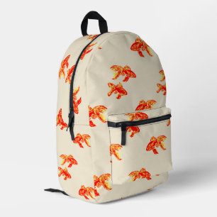 Mochila Impresa Patrón de pez dorado (rojo y amarillo)