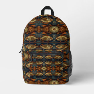 Mochila Impresa patrón de pez Steampunk