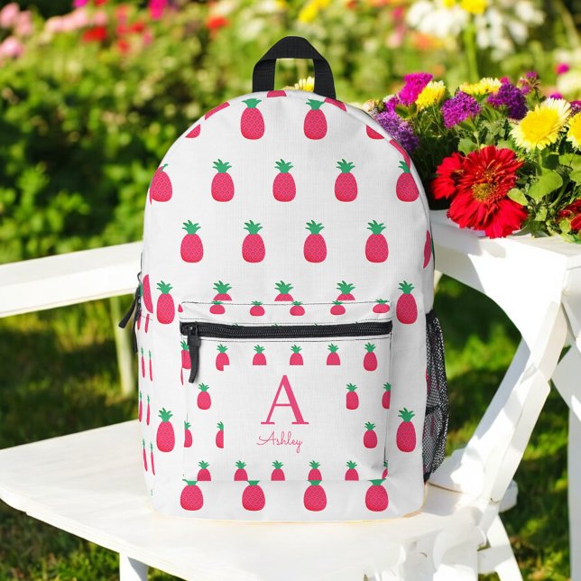 Mochila Impresa Patrón de piña blanca rosa (Subido por el creador)
