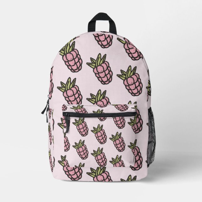 Mochila Impresa Patrón de piña Y2K Retro Funky (Anverso)