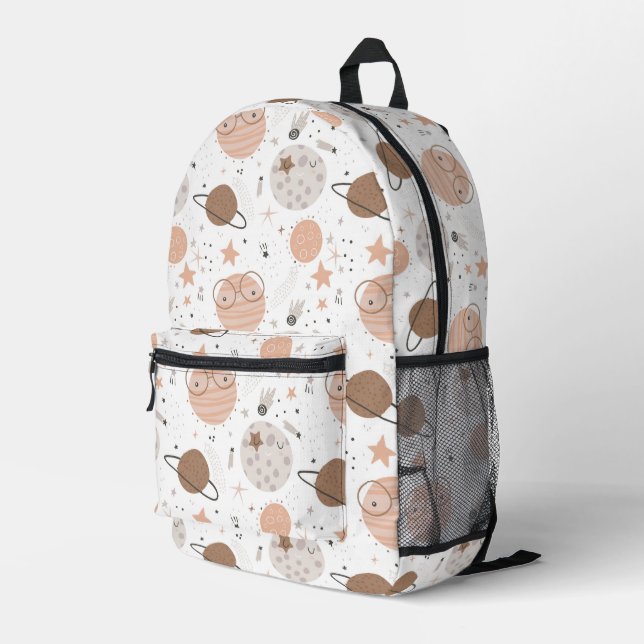Mochila Impresa Patrón de planetas de Doodle Cuto (Esquina derecha trasera )