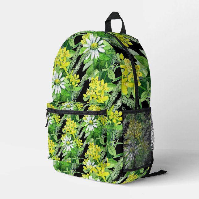 Mochila Impresa Patrón de pradera de flores silvestres (Esquina derecha trasera )