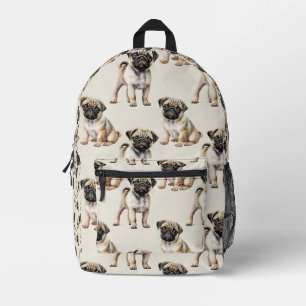Mochila Impresa Patrón de pug de corte