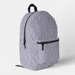 Mochila Impresa Patrón de punto de diamante falso gris plateado
