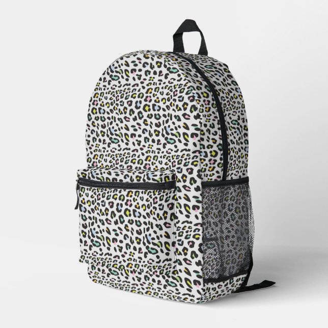 Mochila Impresa Patrón de punto de leopardo de Pastel (Esquina derecha trasera )