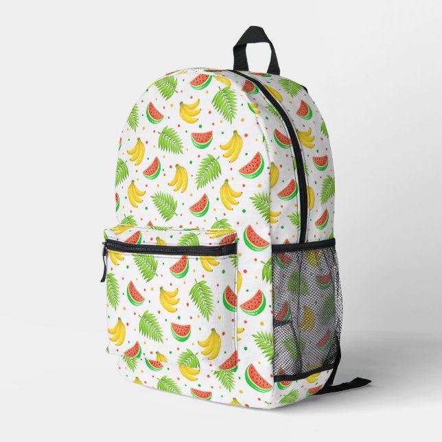 Mochila Impresa Patrón de punto de polka de la fruta tropical (Esquina derecha trasera )
