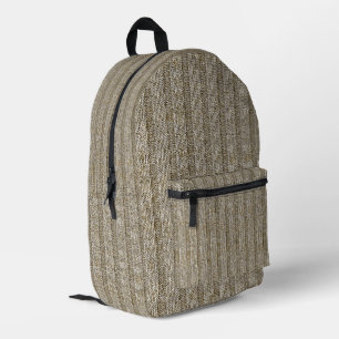 Mochila Impresa Patrón de punto Jersey a rayas en beige suave