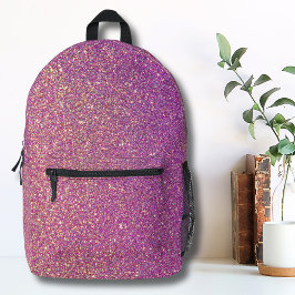 Mochila Impresa Patrón de Purpurina rosado Giro