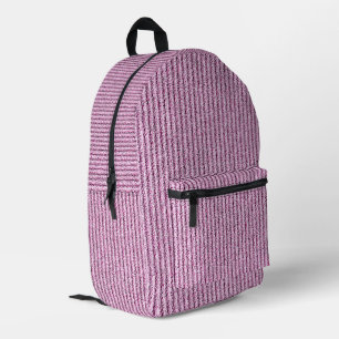 Mochila Impresa Patrón de raya de pana rosa casual
