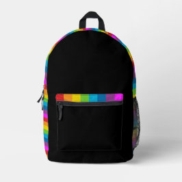 Mochila Impresa Patrón de rayas arco iris