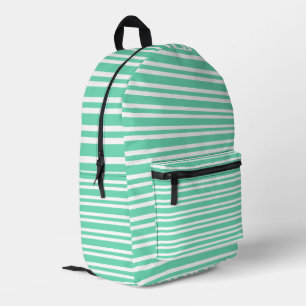 Mochila Impresa Patrón de rayas blancas aguamarina