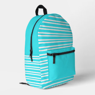 Mochila Impresa Patrón de rayas blancas y azules