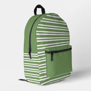 Mochila Impresa Patrón de rayas blancas y verdes