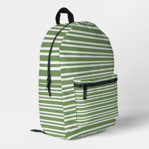Mochila Impresa Patrón de rayas blancas y verdes