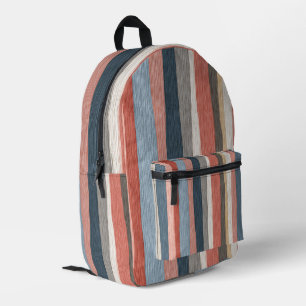 Mochila Impresa Patrón de rayas de acuarela vintage