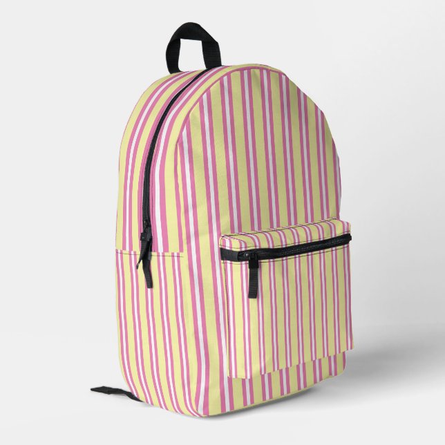 Mochila Impresa Patrón de rayas de algodón de azúcar (Esquina izquierda trasera)