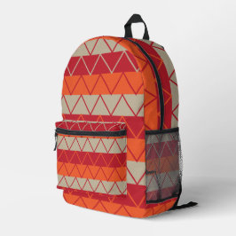 Mochila Impresa Patrón de rayas de cheurón colorido